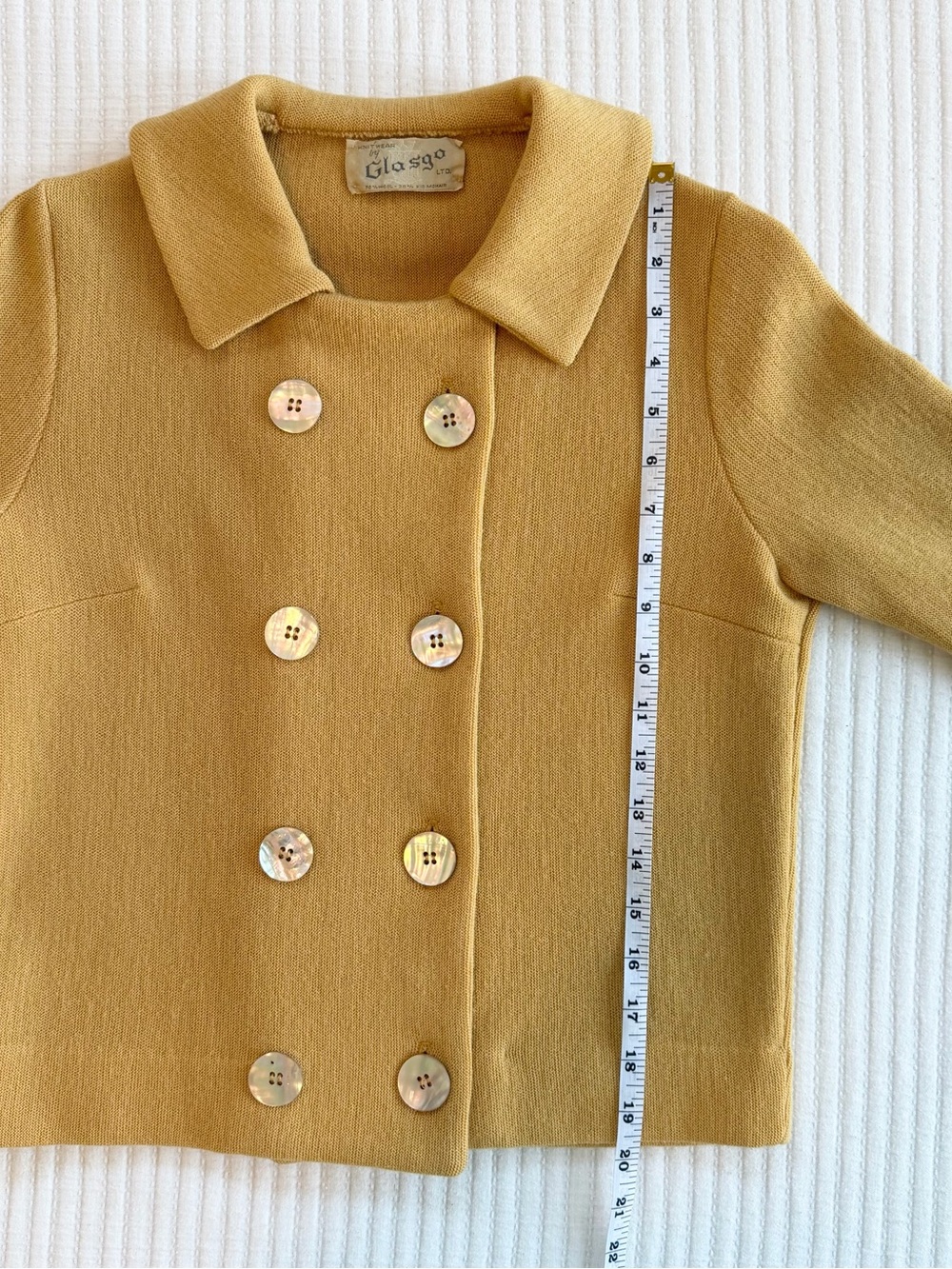 Vintage Wool Cardigan Jacket with Mother of Pearl Buttons -Knitwear by Glasgow - Picture 5 of 6